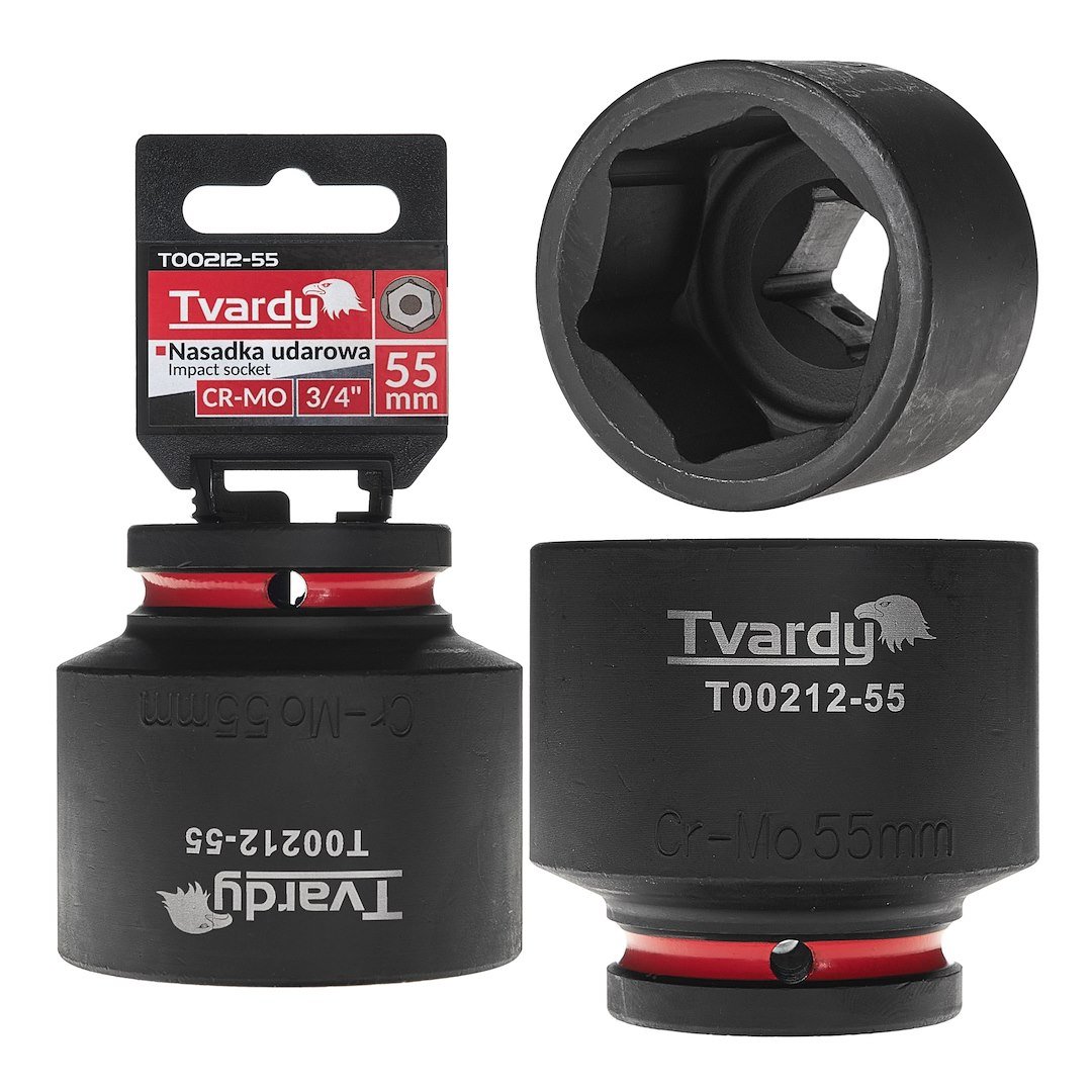Smūginė galvutė 3/4″, 6 briaunų, 55 mm, CrMo TVARDY T00212-55