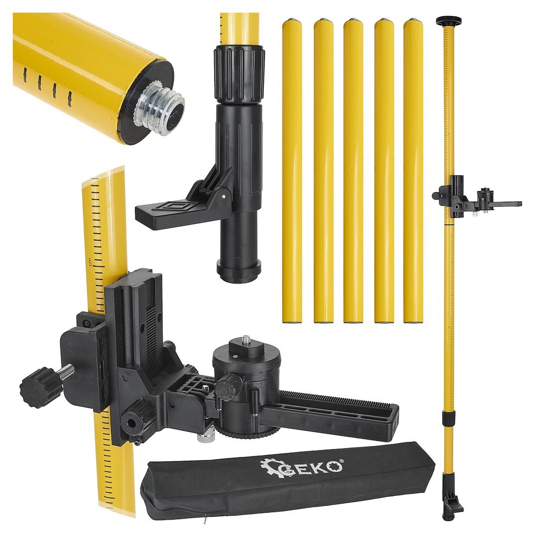 Teleskopinis lazerio stovas 4,2 m su pasvirimo adapteriu GEKO G03309